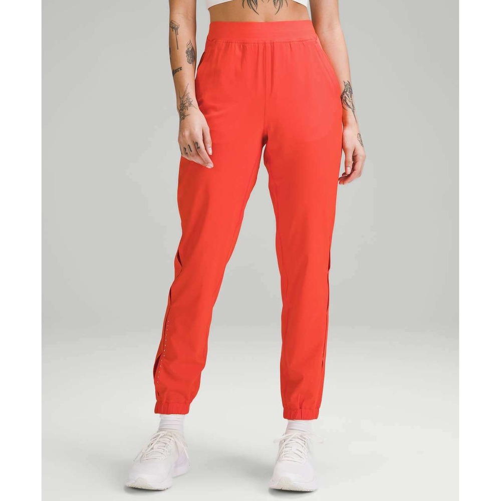 Lululemon Swiftly Speed‎ Jogger Flare Orange High Rise Running Pants Size 6